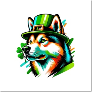 Shikoku Dog Celebrates Saint Patrick's Day in Style Posters and Art